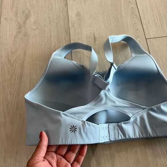 Athleta Advance Bra Blue Size 38C High Impact Workout Molded Cups Full Coverage - Picture 3 of 4